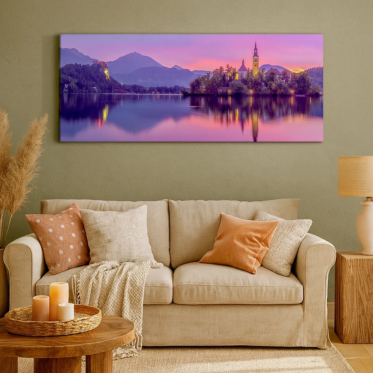 Canvas picture - Fairytale Island by Dusk - 30x30 cm