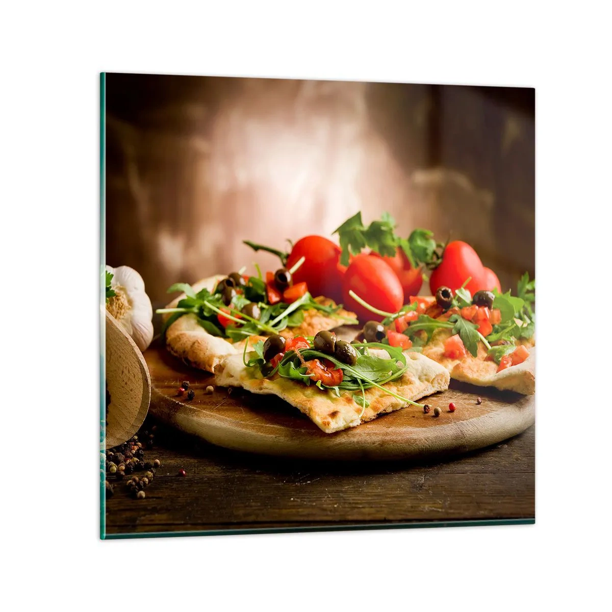 Glass picture - Straight from the Oven and Garden - 60x60 cm