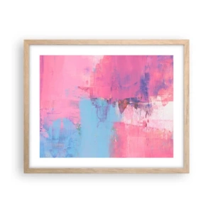 Poster in light oak frame - Pink, Blue and a Pinch of Light - 50x40 cm