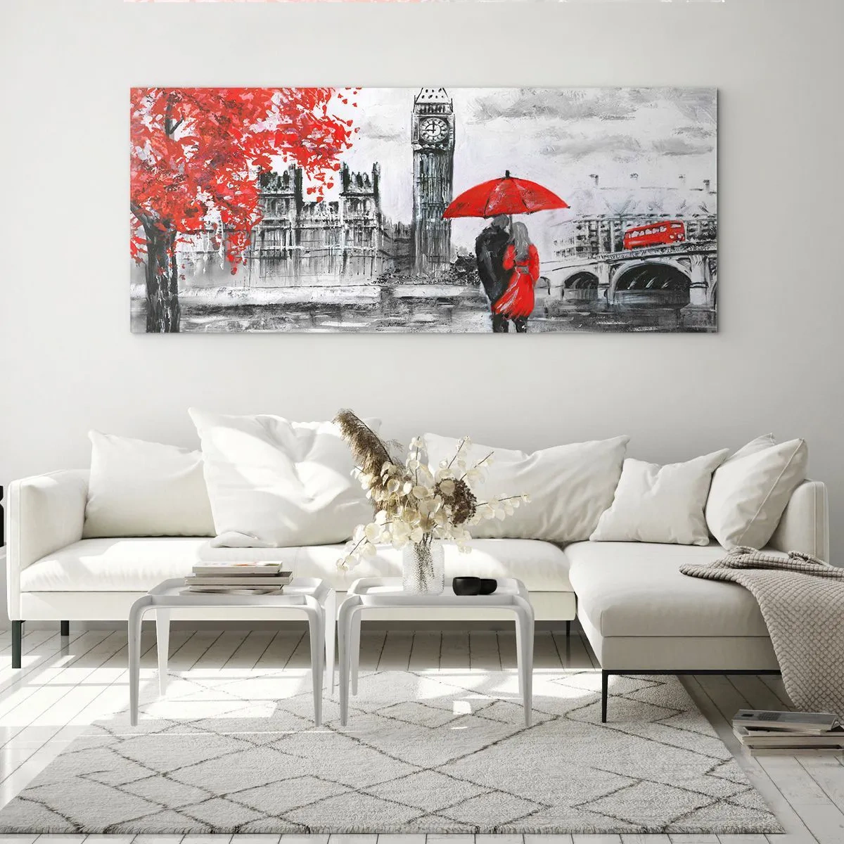 Glass picture - In Love with London - 120x50 cm