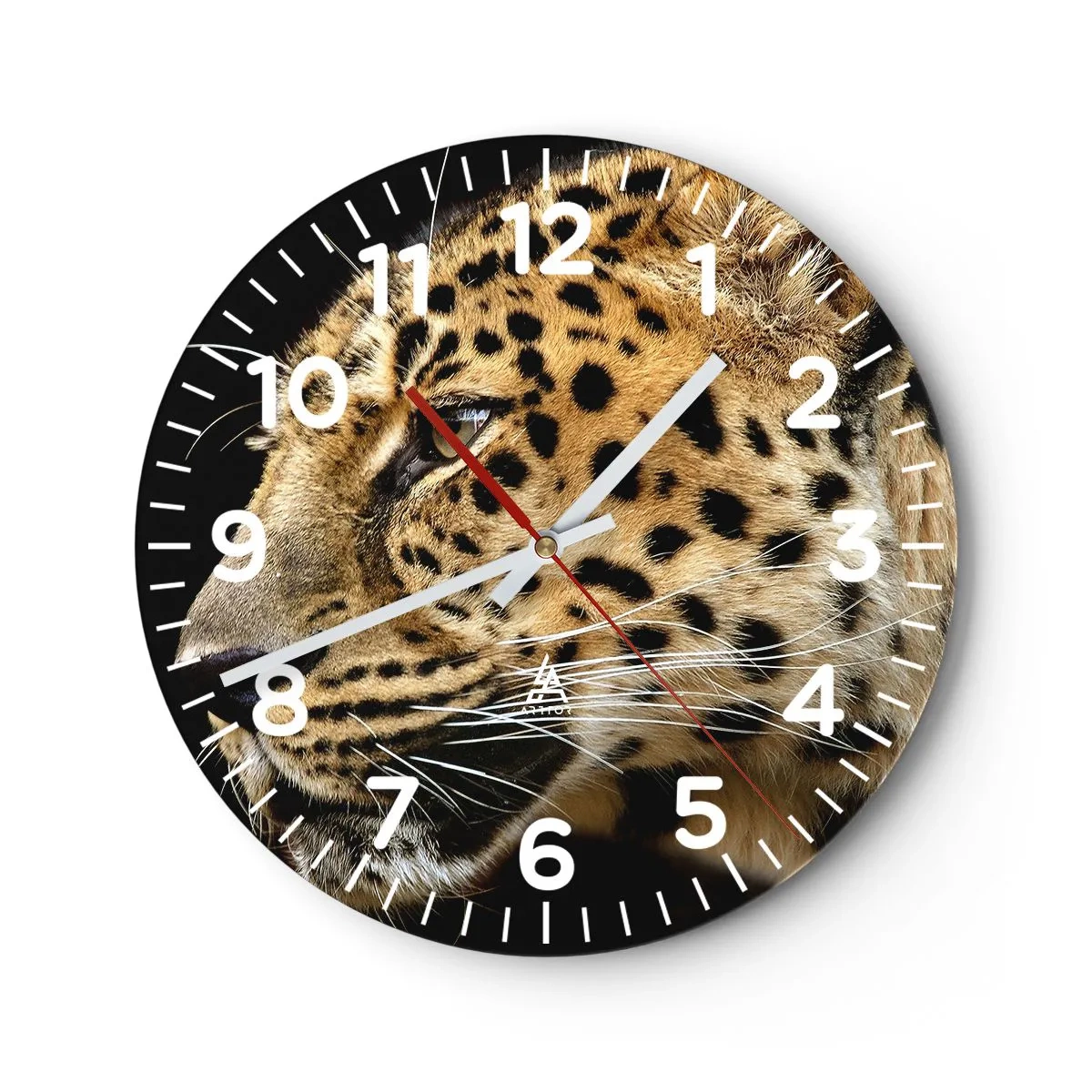 Wall clock - Clock on glass - Calm, Focused, Ready - 40x40 cm