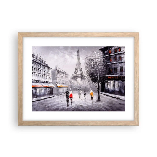 Poster in light oak frame - Parisian Walk - 40x30 cm