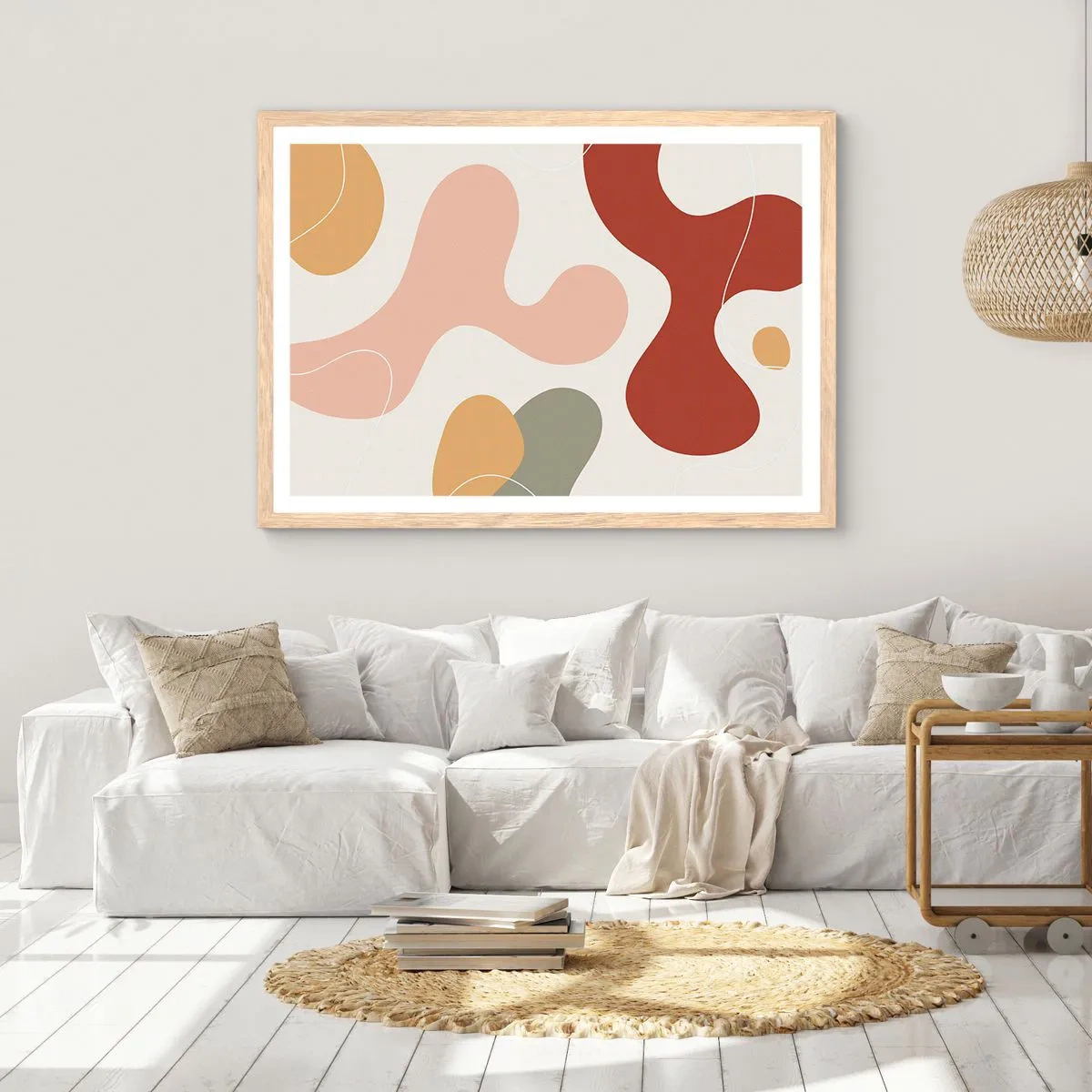 Poster in light oak frame - Doodles - 40x30 cm