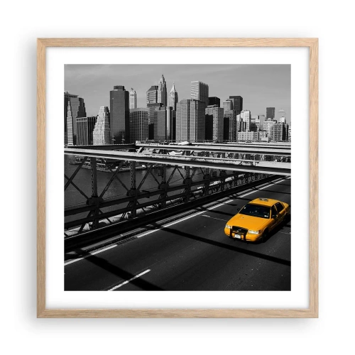 Poster in light oak frame - Colour of a Big City - 50x50 cm