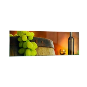 Glass picture - Still Life with a Bottle of Wine and a Bunch of Grapes - 160x50 cm