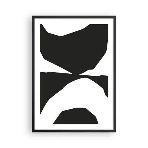 Poster in black frame - Abstract black and white composition - 50x70cm - Positive - Negative - Modern wall decoration for the living room and bedroom ARTTOR