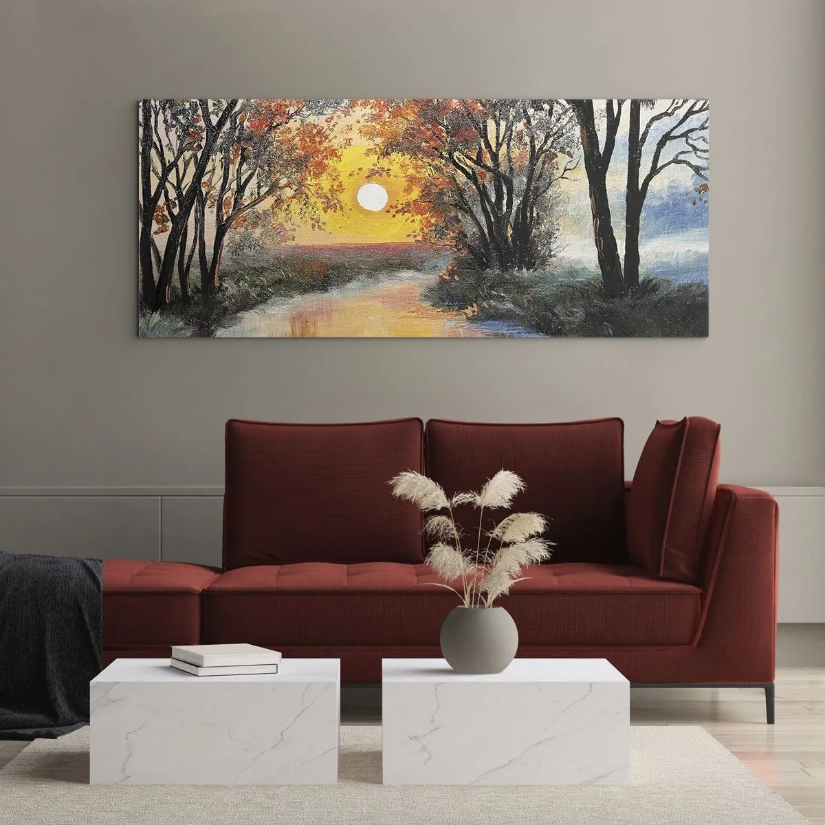 Glass picture - Autumn Impressions - 90x30 cm