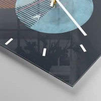 Clock face with lines