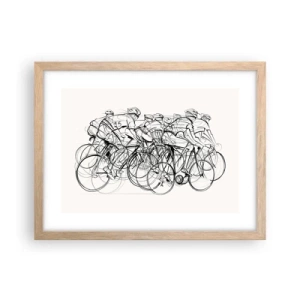 Poster in light oak frame - Together as a Team - 40x30 cm