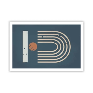 Poster - Geometry on Navy Blue - 91x61 cm