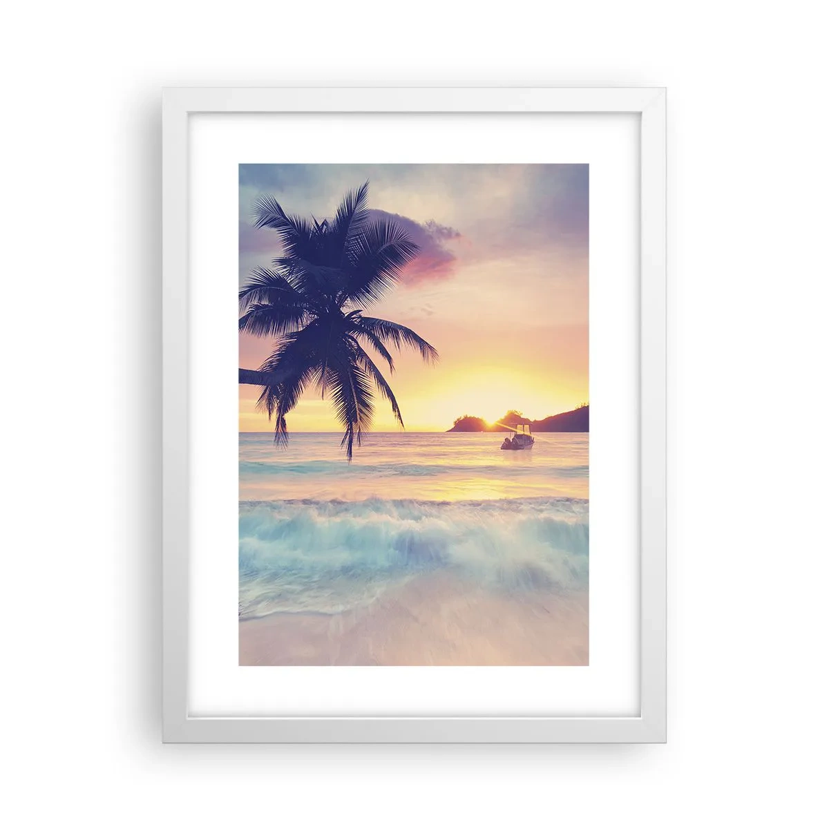 Poster in white frmae - Evening in a Bay - 30x40 cm