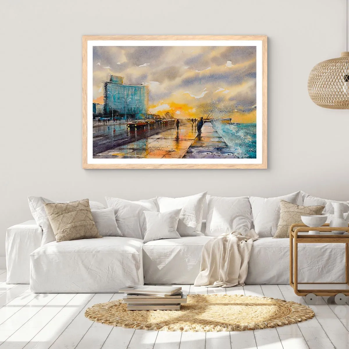 Poster in light oak frame - Life On the Coast - 40x30 cm