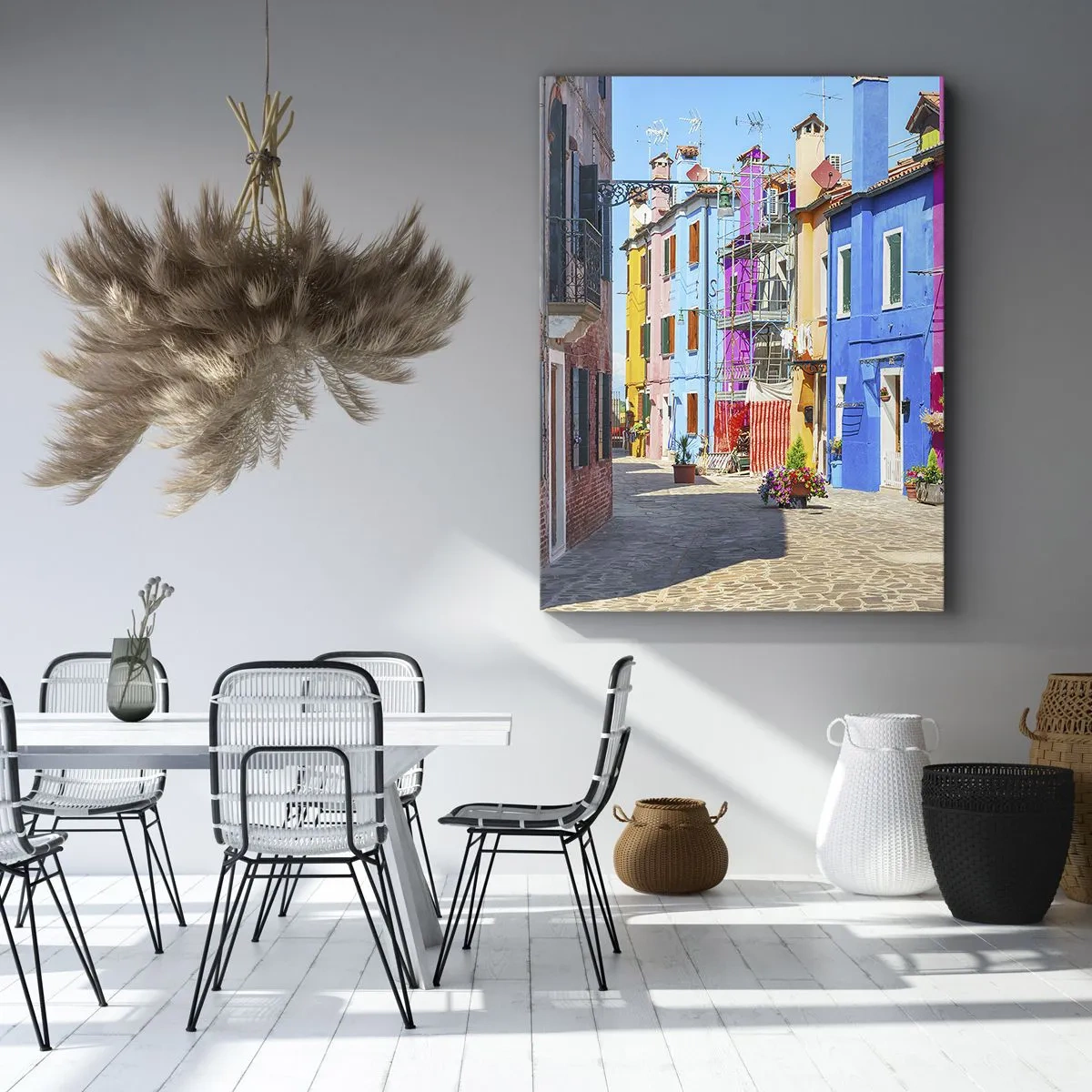 Canvas picture - Town Bursting with Colours - 80x120 cm