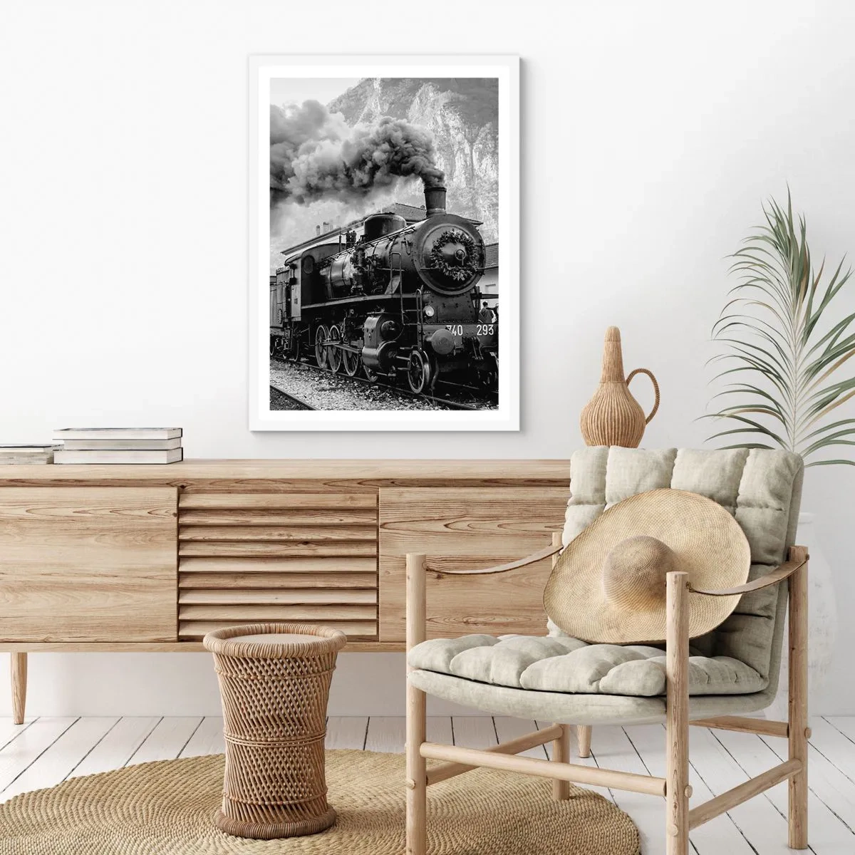 Poster in white frmae - Standing at the Station... - 50x70 cm