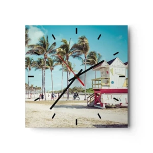 Wall clock - Clock on glass - Beautiful Day before You - 40x40 cm