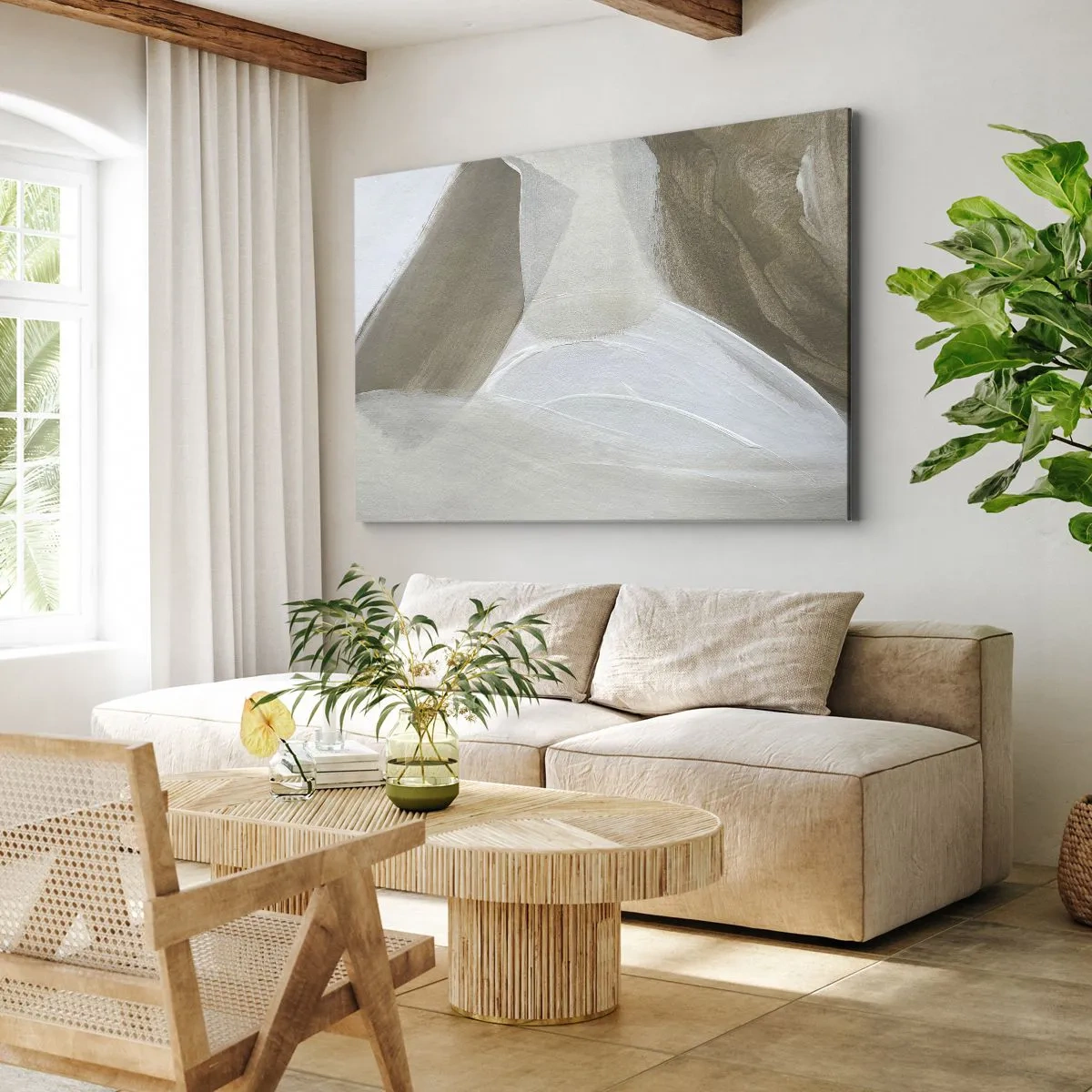 Canvas picture - Waves of White - 100x70 cm