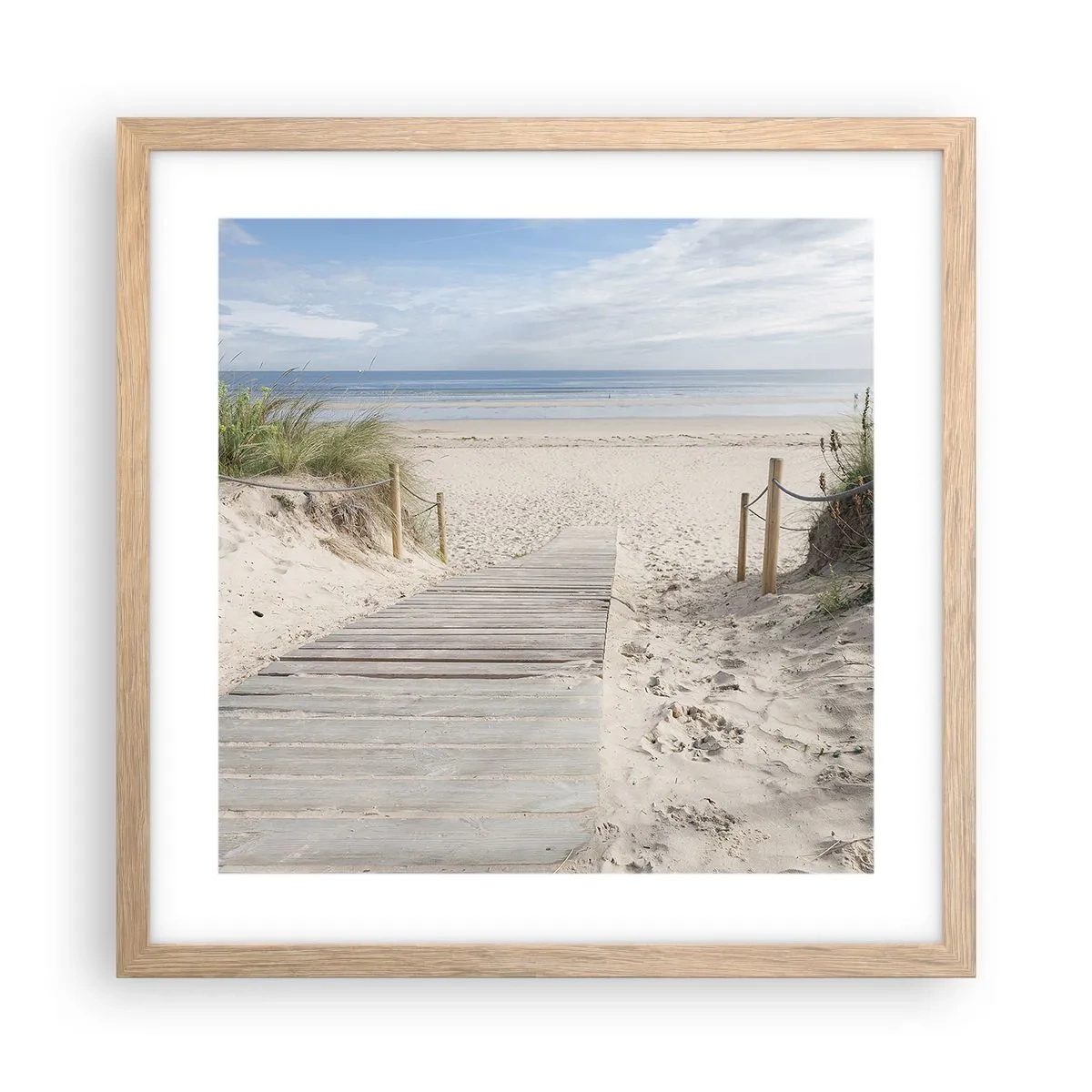 Poster in light oak frame - Until the Horizon - 40x40 cm