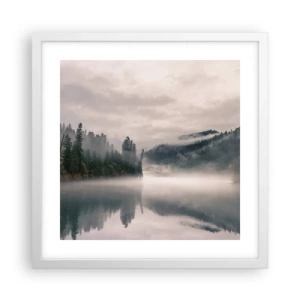 Poster in white frmae - Musing in the Fog - 40x40 cm
