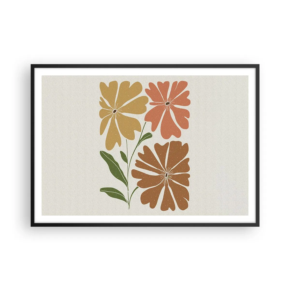 Poster in black frame - Nature and Geometry - 100x70 cm