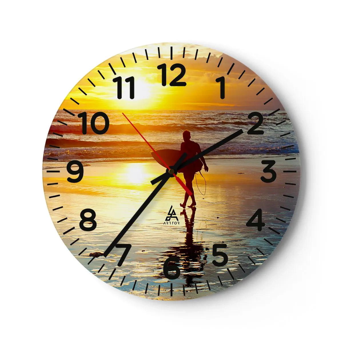 Wall clock - Clock on glass - Return of a Warrior - 30x30 cm