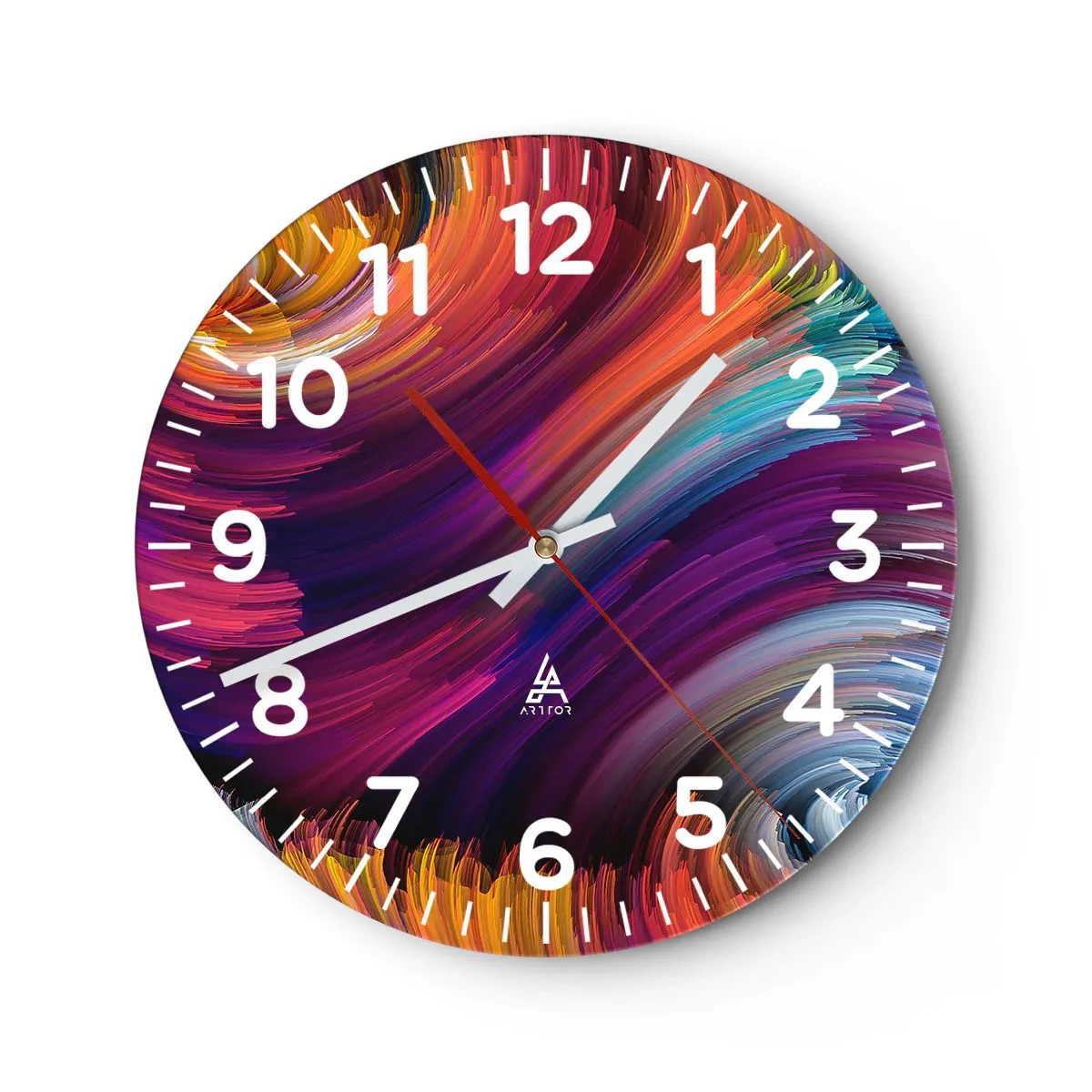 Wall clock - Clock on glass - Beginning of New World - 40x40 cm