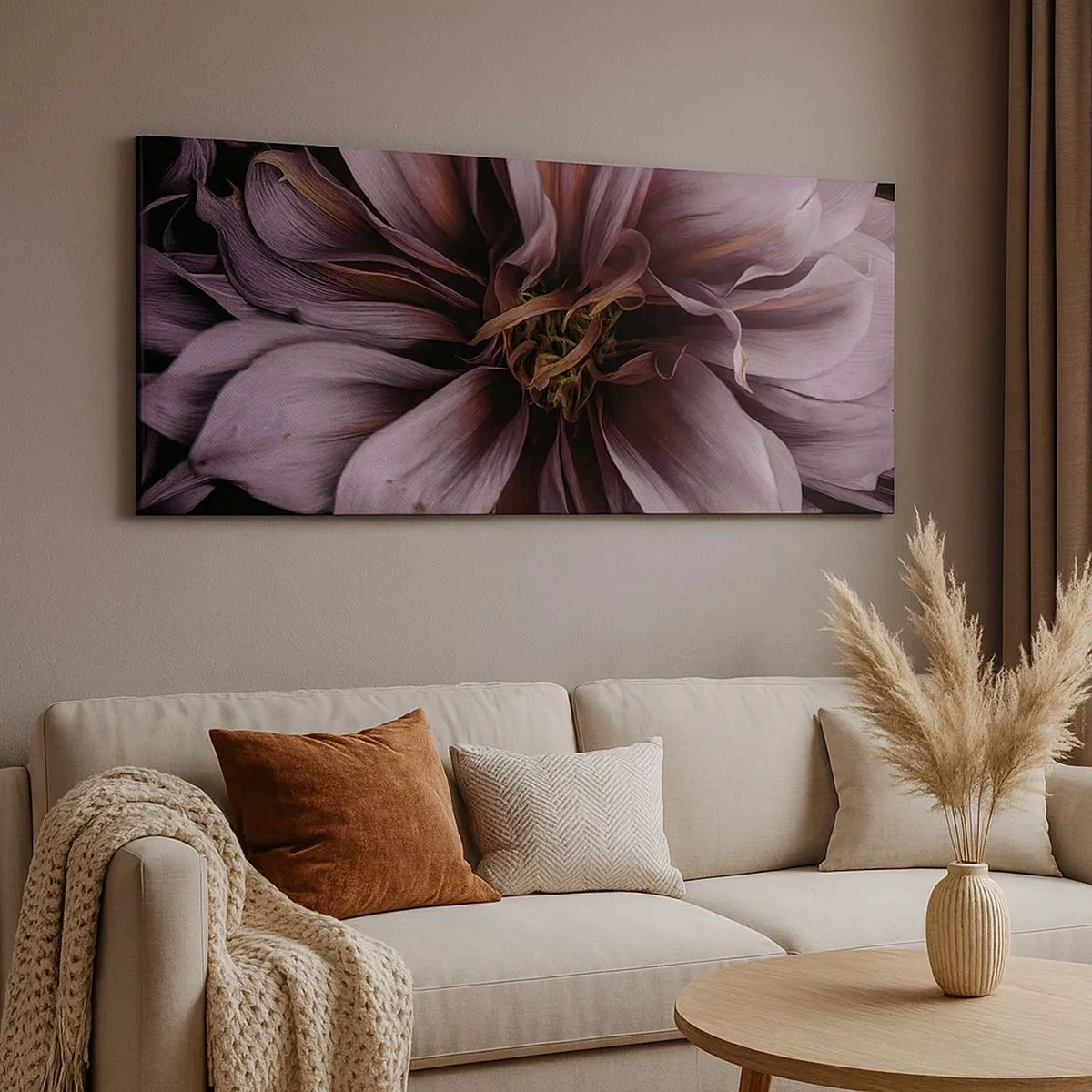 Canvas picture - Flowery Heart - 100x40 cm