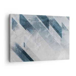 Canvas picture - Abstract lines in shades of gray and blue - 70x50cm - Spacial Composition - Movement of Greys - Modern wall decoration for the living room and bedroom ARTTOR