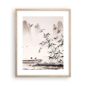 Poster in light oak frame - Quiet As a Rice Field - 40x50 cm