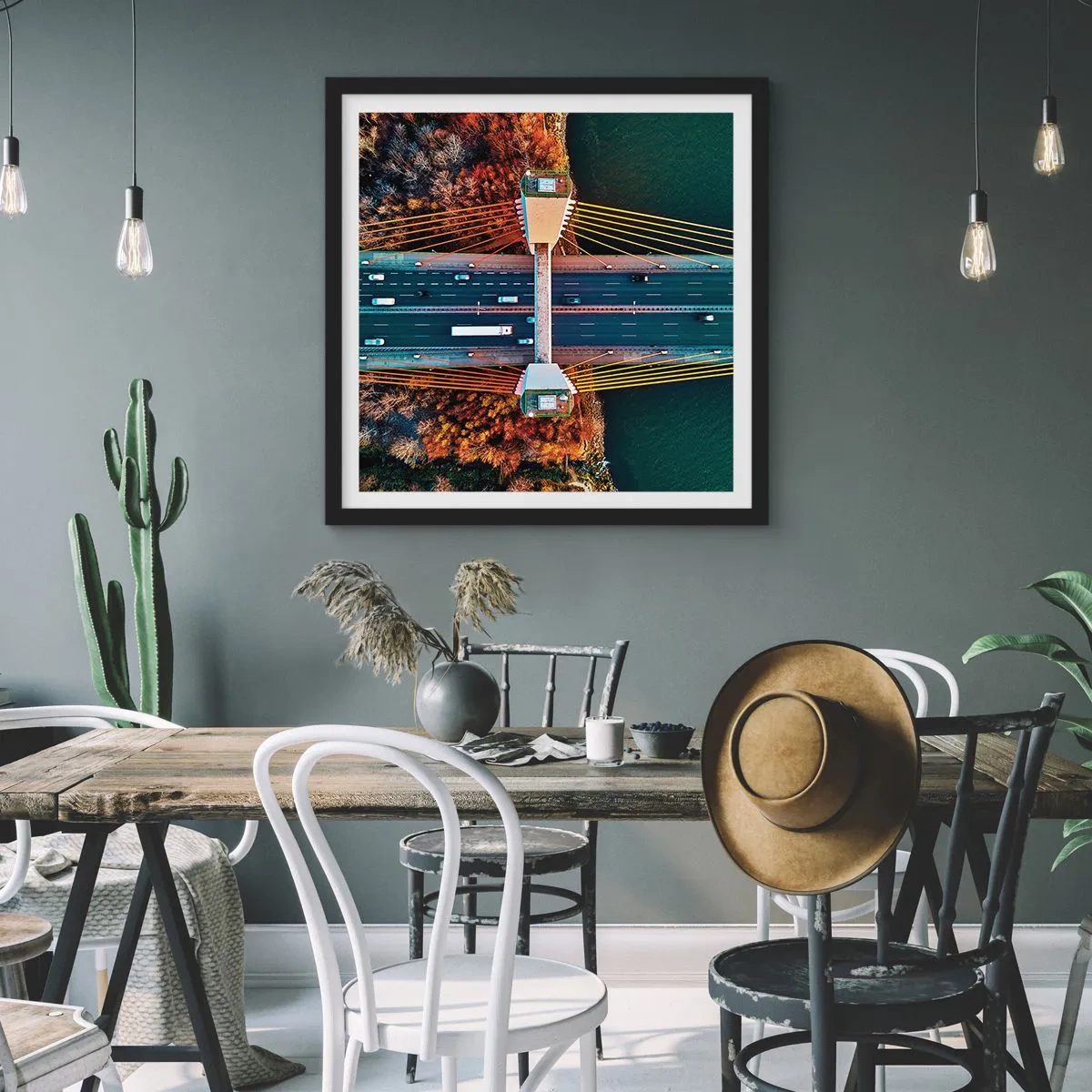 Poster in black frame - Behind Seas and Oceans - 50x50 cm