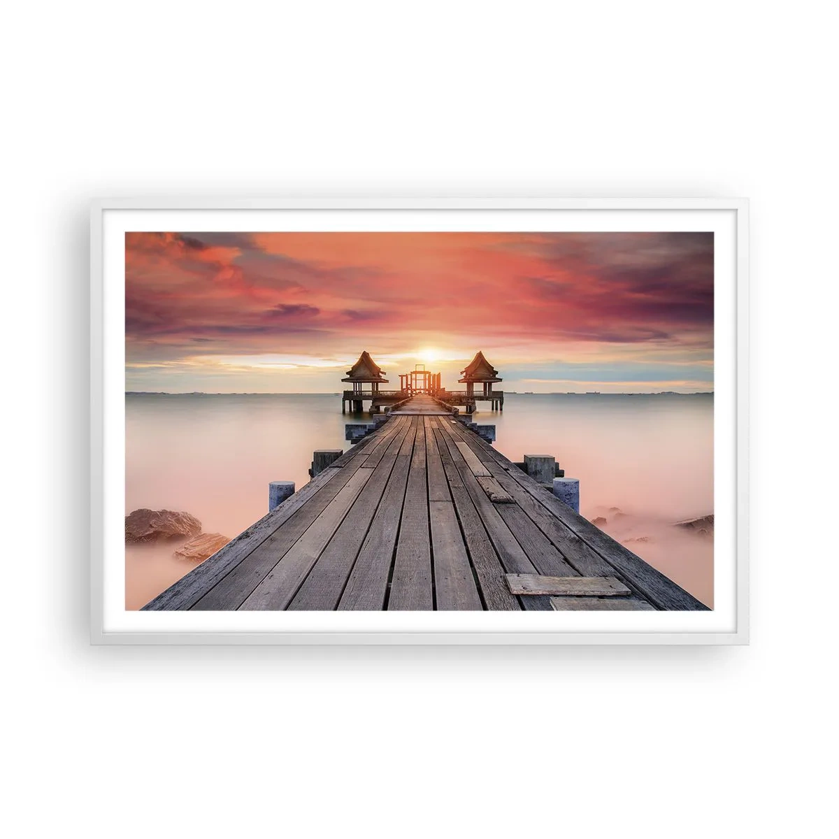 Poster in white frmae - Sunset on the East - 91x61 cm