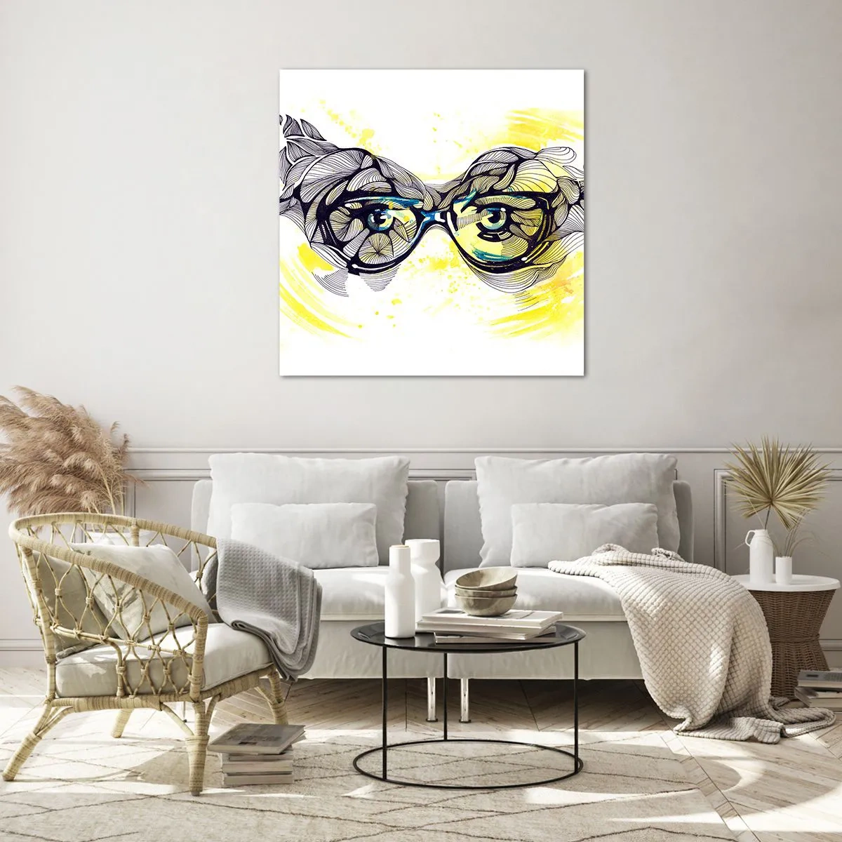 Glass picture - Through Blue Glasses - 60x60 cm