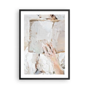 Poster in black frame - A textured image of a hand holding an open book. - 50x70cm - In Another World - Modern wall decoration for the living room and bedroom ARTTOR