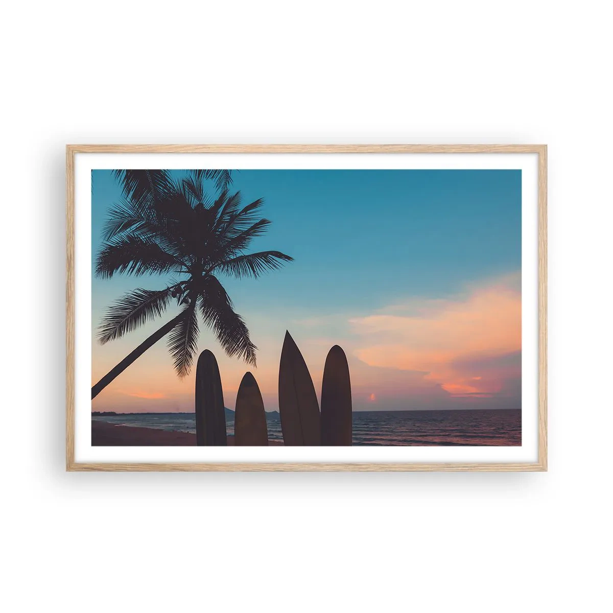 Poster in light oak frame - Tomorrow Will Be Fun Too - 91x61 cm