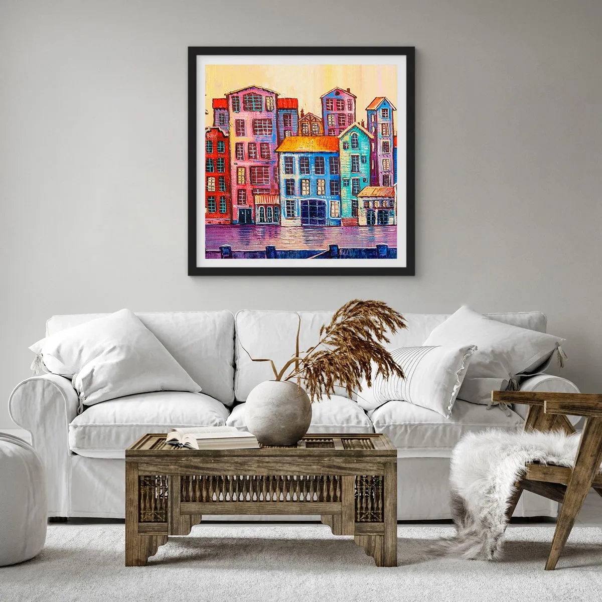 Poster in black frame - City Like From a Fairytale - 50x50 cm