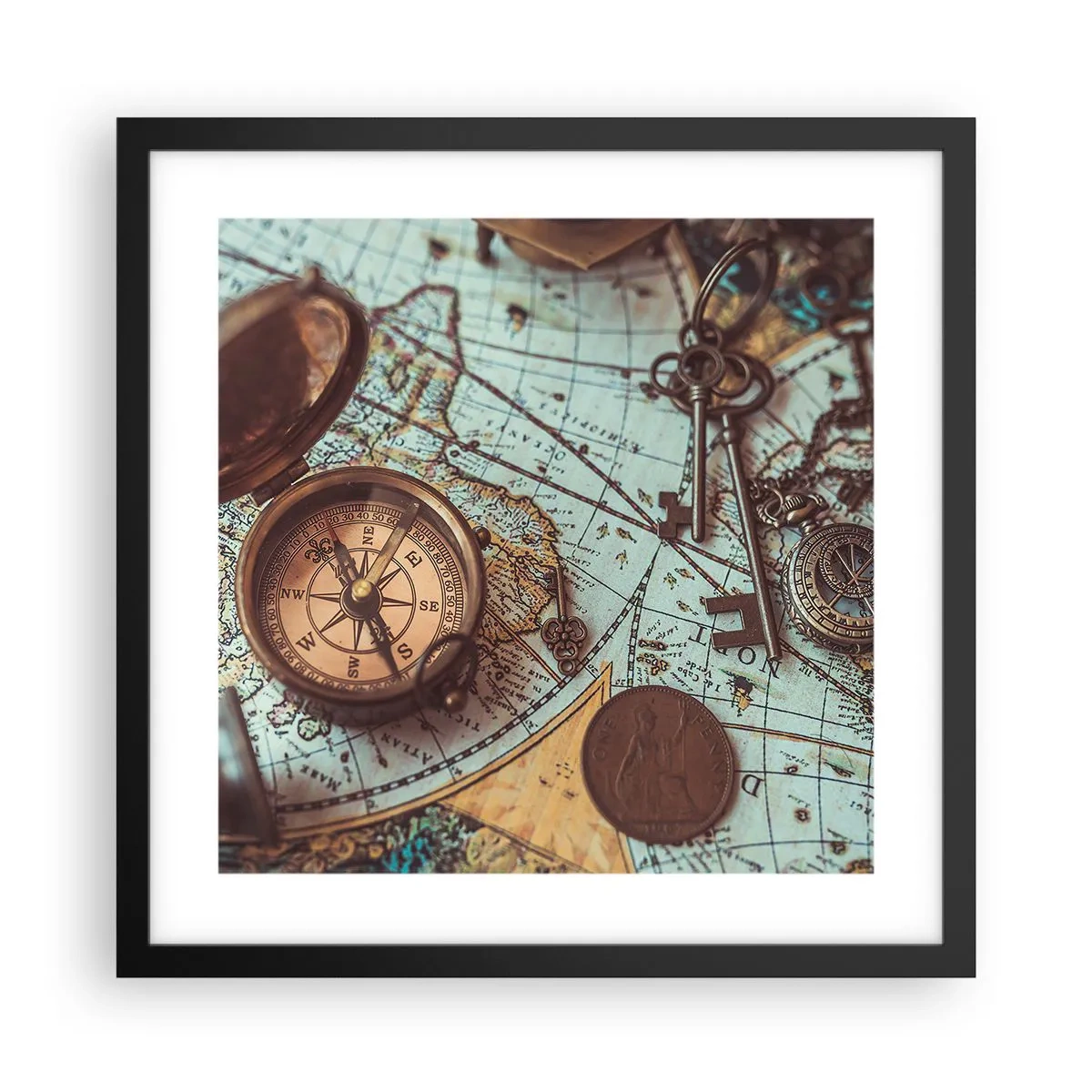 Poster in black frame - For Adventurers - 40x40 cm