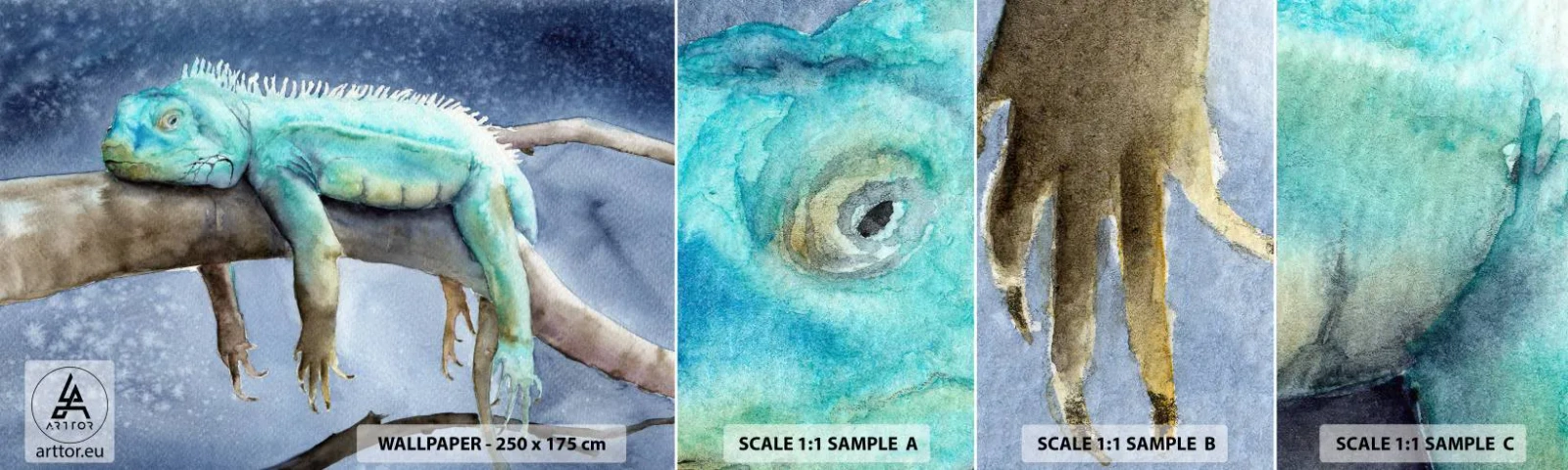 Photo Wallpaper Sample Self-Adhesive Deluxe Sticker - It Feels Good - Chameleon, Animal, Laziness - 100x30 cm