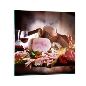 Glass picture - Culinary Dream with a Decanter - 40x40 cm