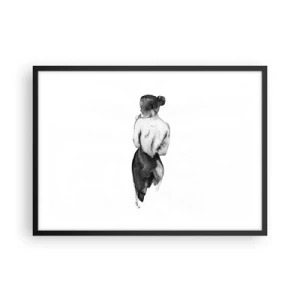 Poster in black frame - By Her Side the World Disappears - 70x50 cm