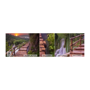 Photo Wallpaper Sample Self-Adhesive Deluxe Sticker - Unbelievable Beauty - Landscape, Waterfall, Croatia - 100x30 cm