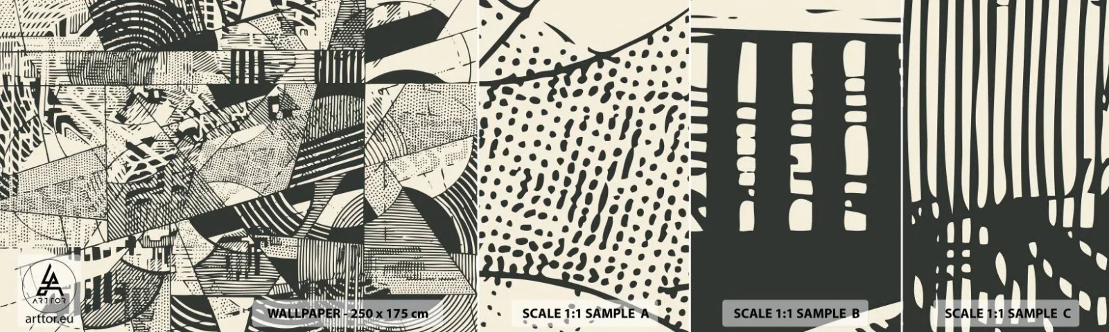 Photo Wallpaper Sample Standard Eco - Dynamics of Contemporaneity - Abstraction, Vintage, Graphics - 100x30 cm