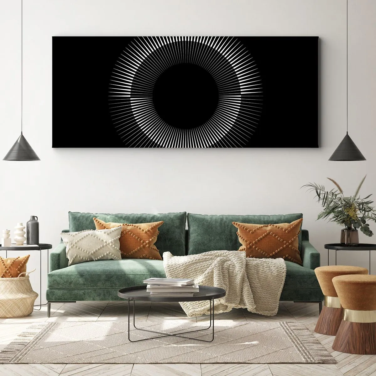 Canvas picture - Black Sun - 160x50 cm