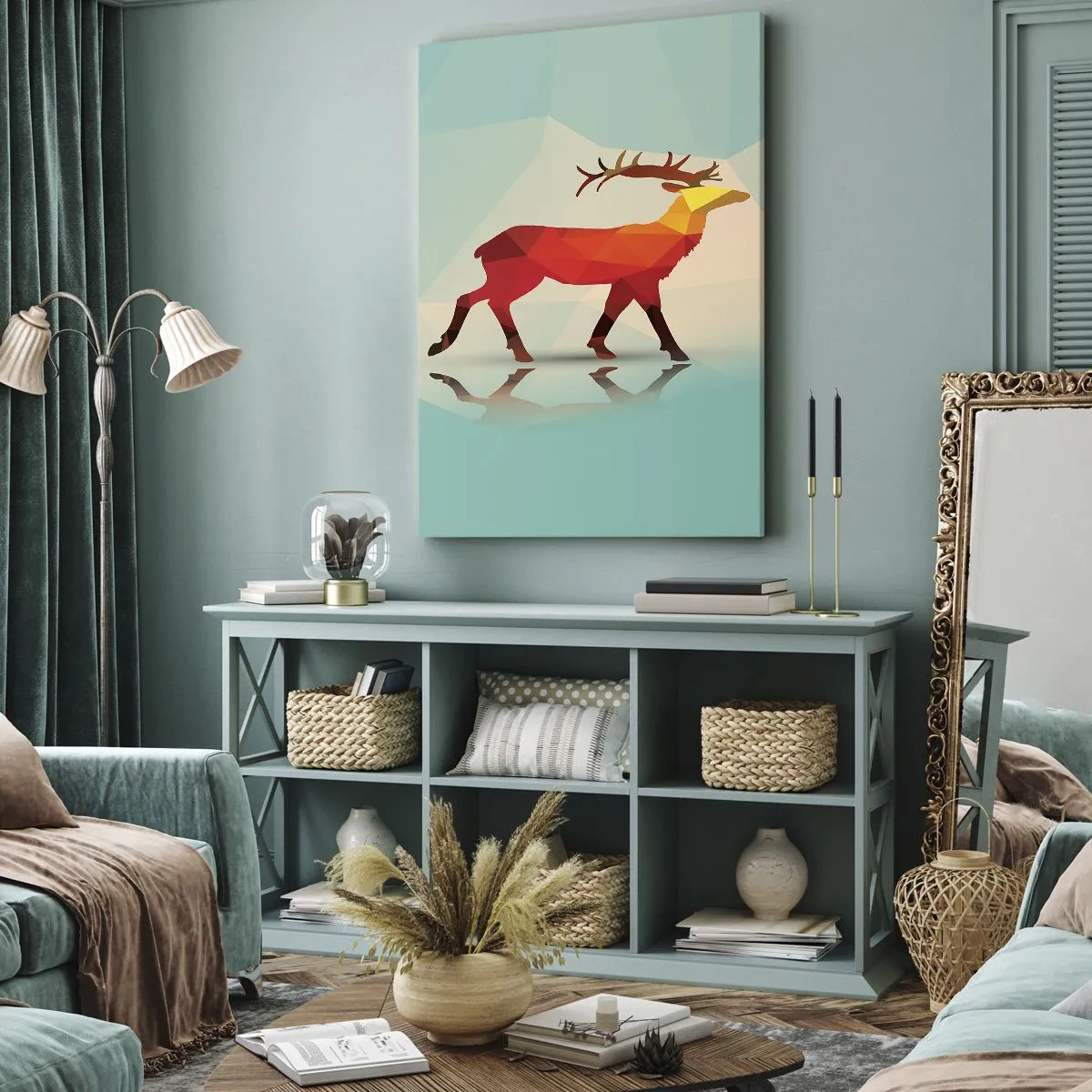 Canvas picture - Geometrical Deer - 80x120 cm