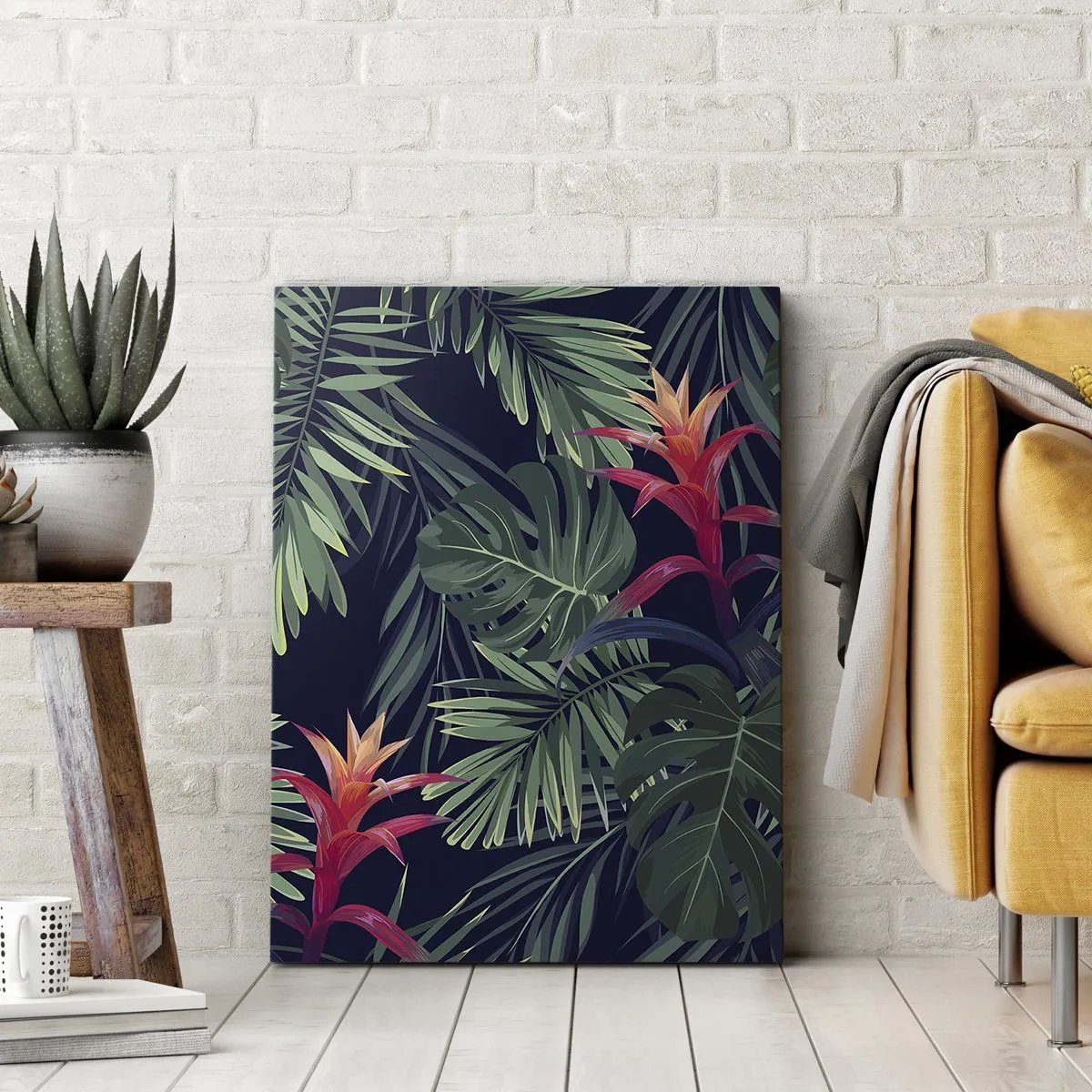 Canvas picture - Burn in Green - 45x80 cm