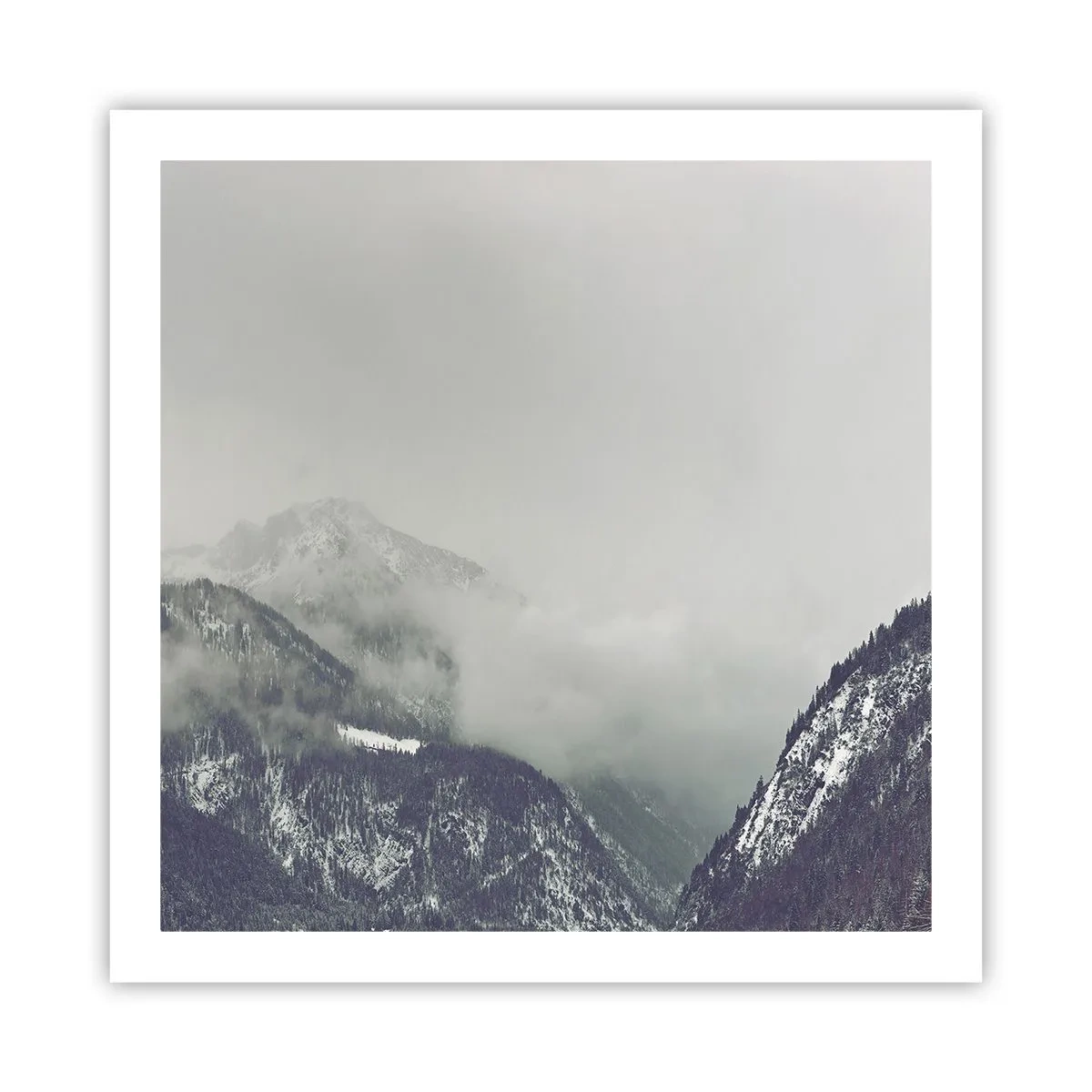 Poster - Foggy valley - 60x60 cm