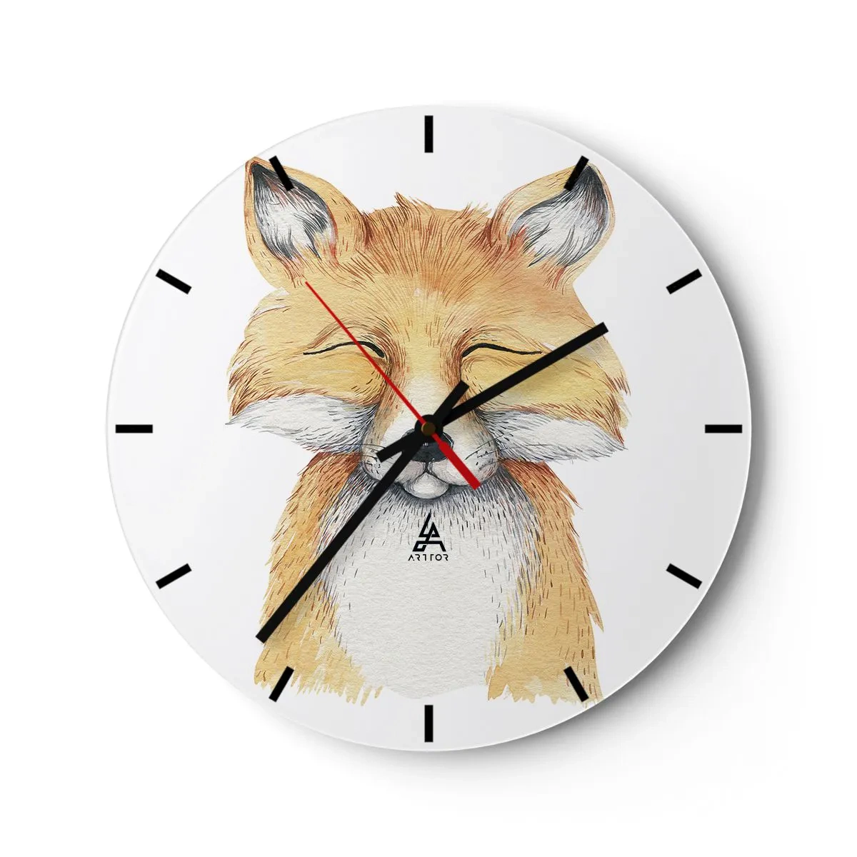 Wall clock - Clock on glass - Fox Moods - 40x40 cm