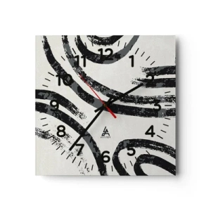 Wall clock - Clock on glass - Stopped Half Way - 40x40 cm