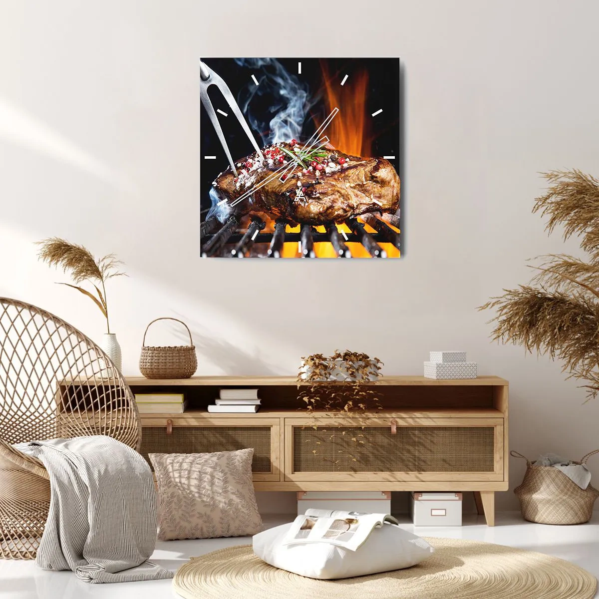 Wall clock - Clock on glass - Juicy and Fragrant - 40x40 cm