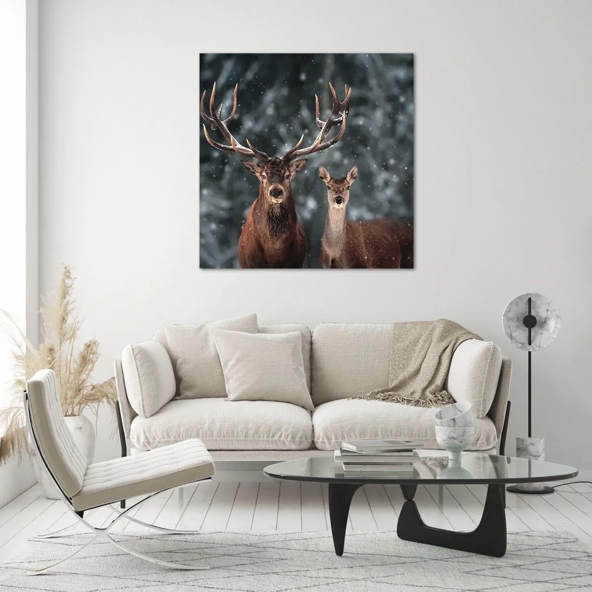 Glass picture - Master of the Forest with His Wife - 60x60 cm