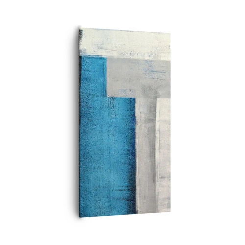 Canvas picture - Poetic Composition of Blue and Grey - 65x120 cm