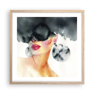 Poster in light oak frame - Secret of Elegance - 50x50 cm